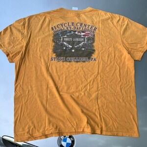 Harley Davidson streetwear tee biker yellow